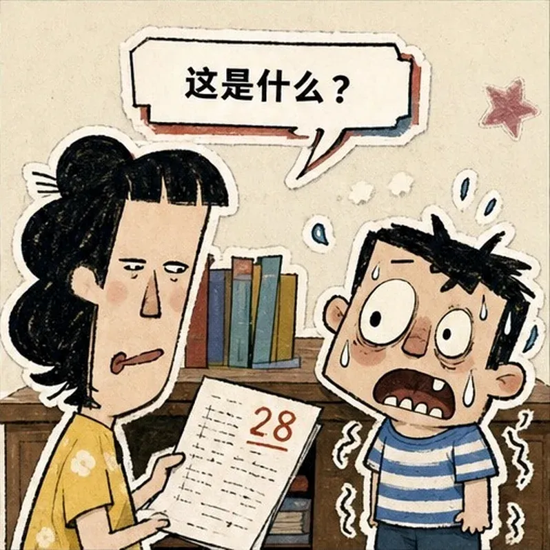 逗趣每一天:儿子藏了1张试卷,妈妈翻出来后没骂他,反而问爸爸:你当年藏的7张,是不是也该一起交代了?-第2张图片-四季读书网