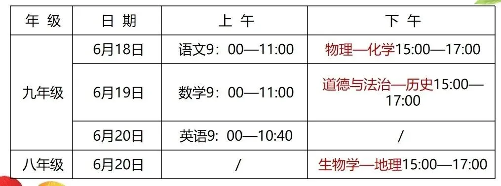 七宝山中学2026年中考须知与放假通知-第2张图片-四季读书网 七宝山中学2026年中考须知与放假通知-第2张图片-四季读书网