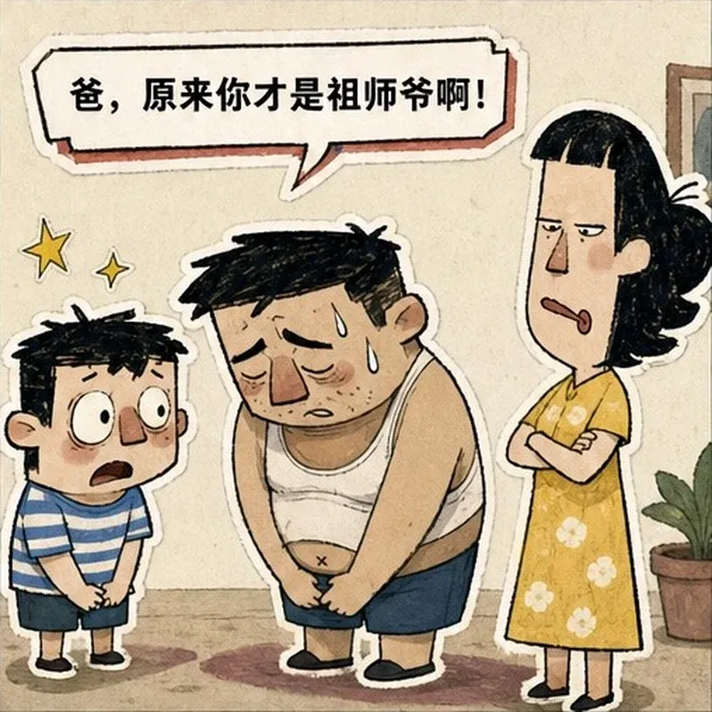 逗趣每一天:儿子藏了1张试卷,妈妈翻出来后没骂他,反而问爸爸:你当年藏的7张,是不是也该一起交代了?-第6张图片-四季读书网