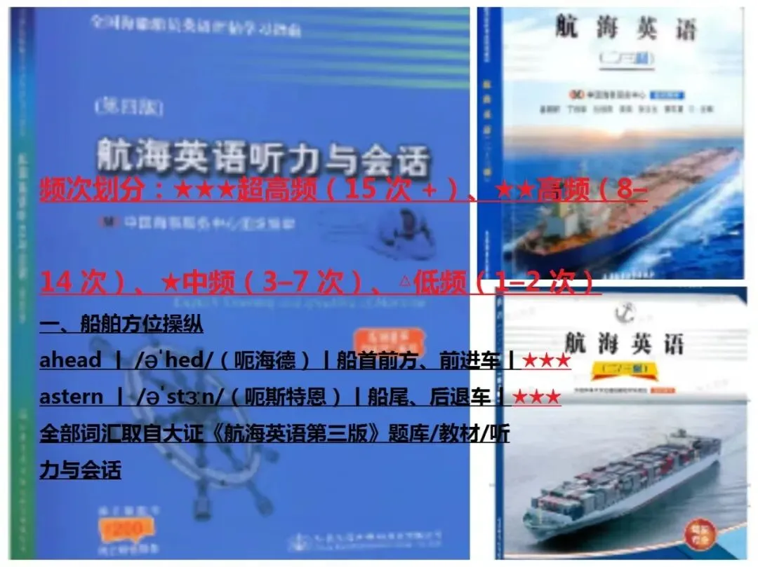 航海英语三星词!真题狂考 15 次 +-第1张图片-四季读书网