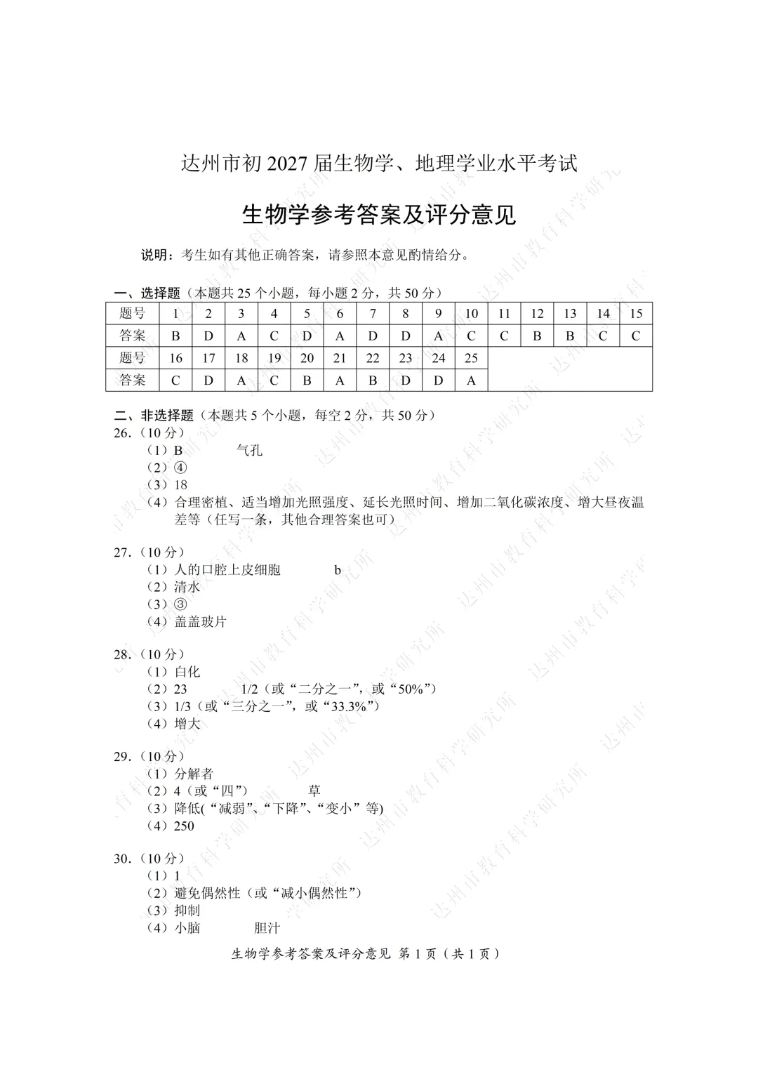 2026达州中考试卷,附参考答案-第67张图片-四季读书网
