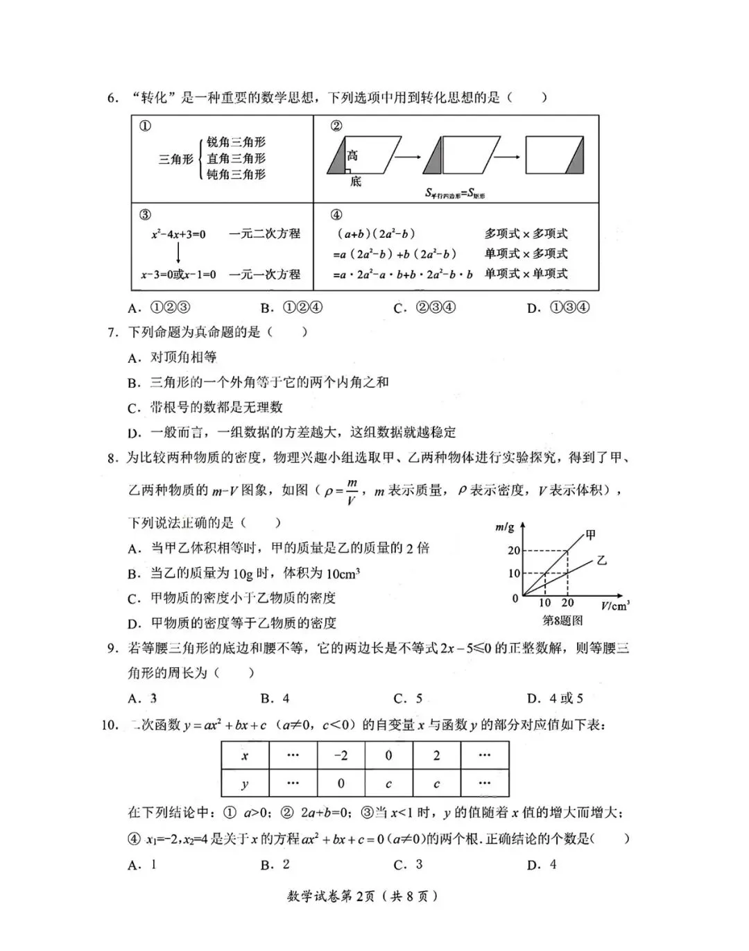 【中考真题】2026年四川省达州市中考数学试题及参考答案-第4张图片-四季读书网