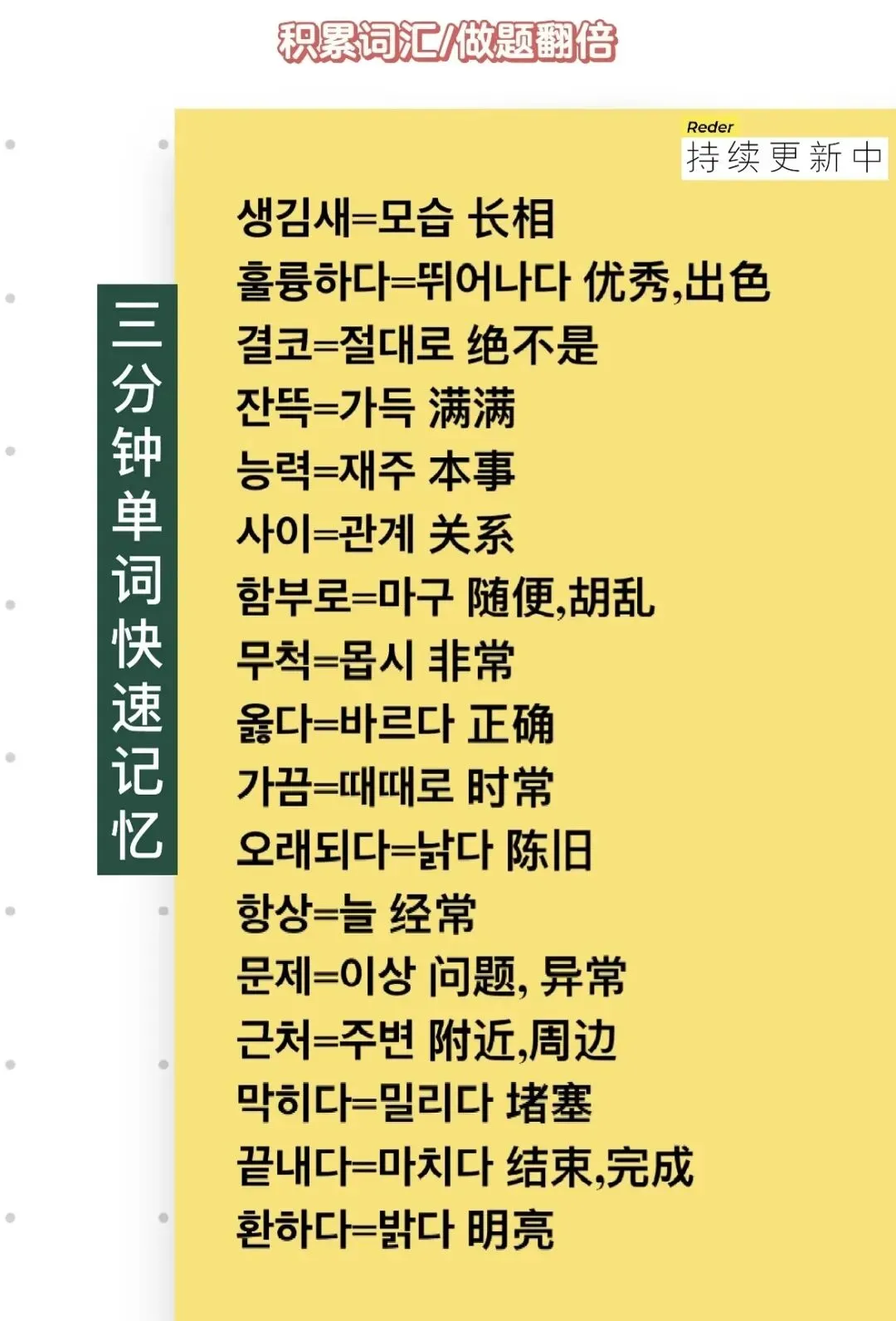 TOPIK真题-中高级近义词总结-第1张图片-四季读书网