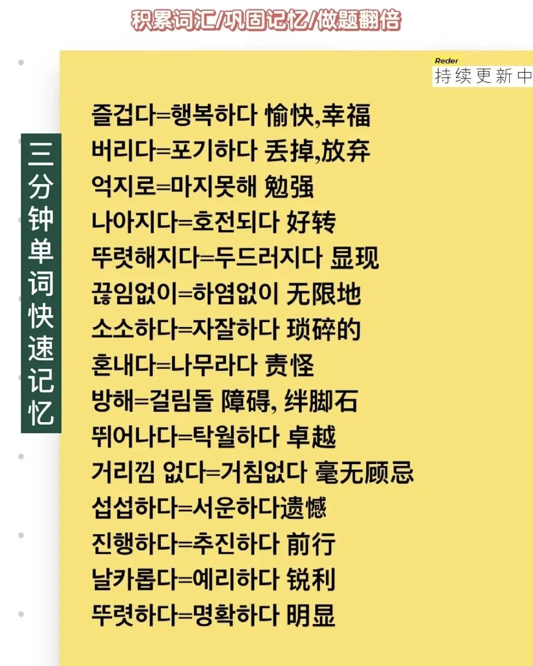 TOPIK真题-中高级近义词总结-第3张图片-四季读书网