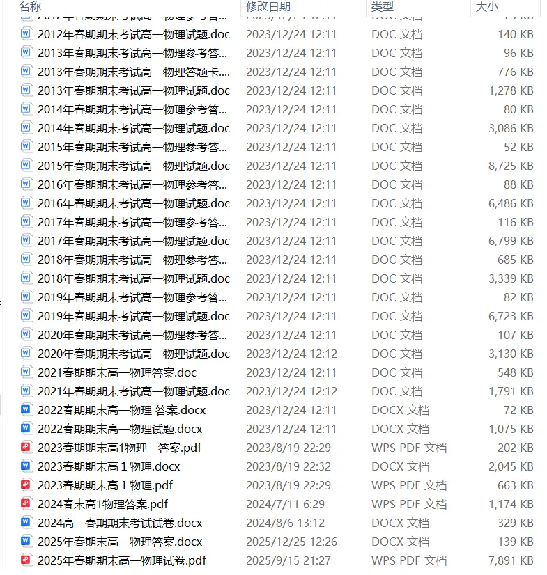 资料分享丨高一期末物理试卷-第1张图片-四季读书网