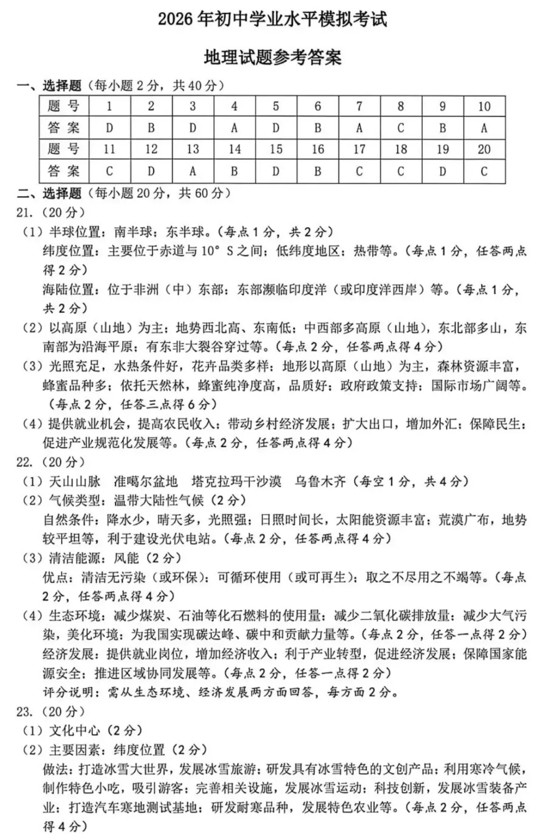 初中地理学业水平检测试卷+答案-第9张图片-四季读书网