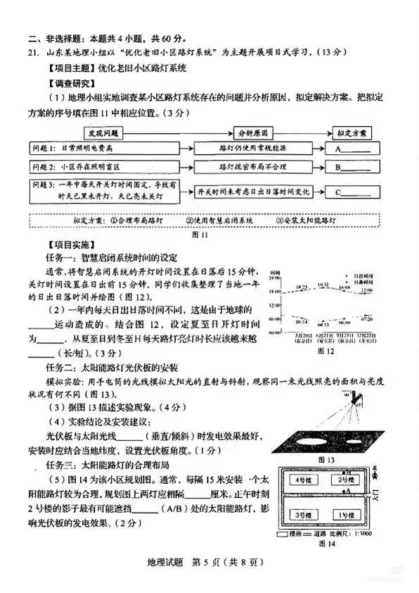 【中考地理】2026年山东省统考中考地理真题-第5张图片-四季读书网