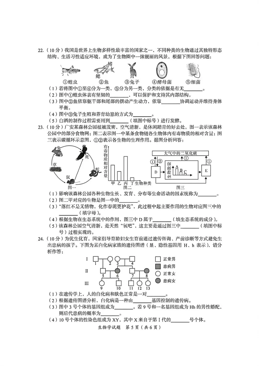 2026年广安市初中生物学业水平考试试卷.pdf-第4张图片-四季读书网 2026年广安市初中生物学业水平考试试卷.pdf-第4张图片-四季读书网