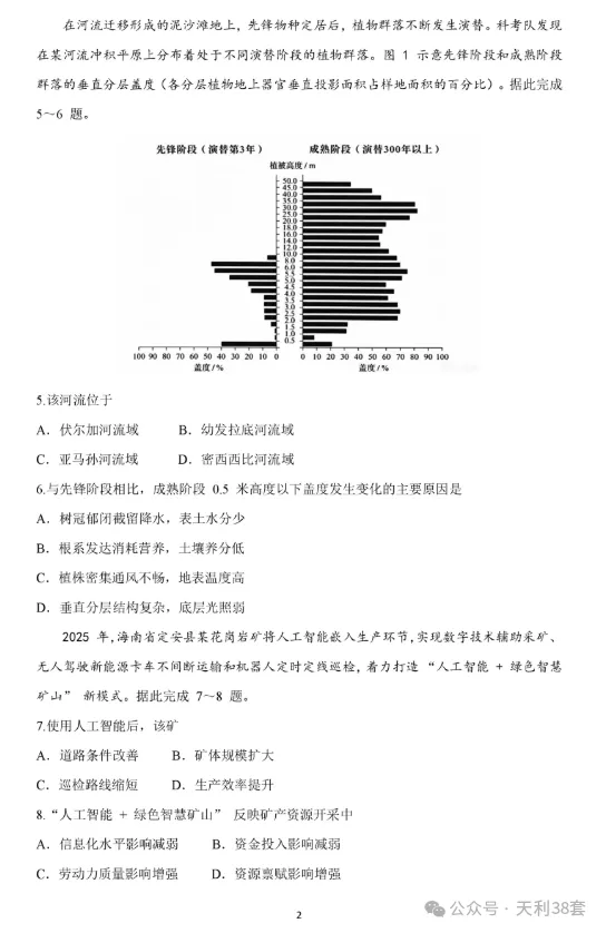 2026年黑吉辽蒙高考真题汇总——【物+化+生+地】-第45张图片-四季读书网 2026年黑吉辽蒙高考真题汇总——【物+化+生+地】-第45张图片-四季读书网