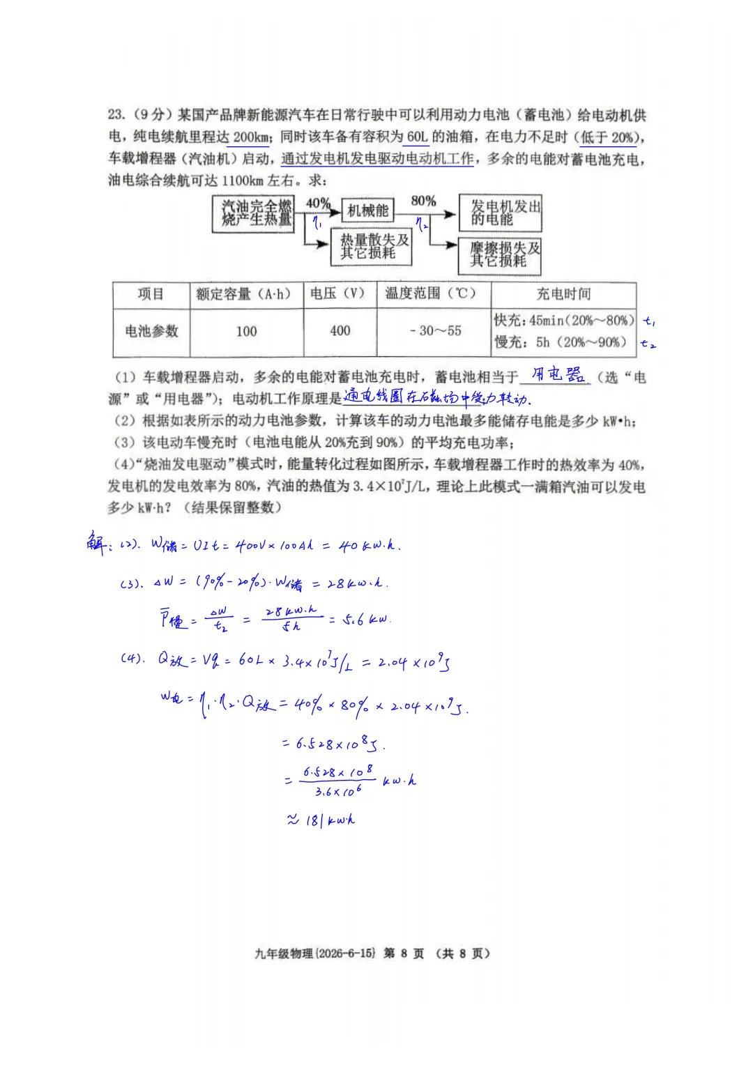 西工大附中2026届初三中考第九次模拟考试物理试卷简析答案-第8张图片-四季读书网 西工大附中2026届初三中考第九次模拟考试物理试卷简析答案-第8张图片-四季读书网
