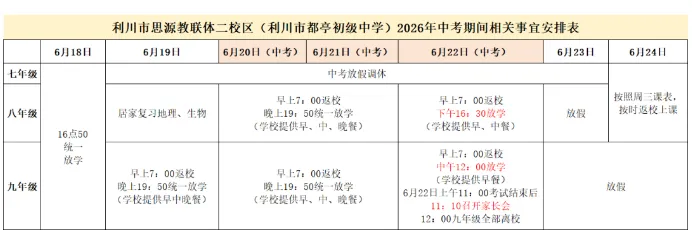 利川市思源教联体2026年中考相关事宜安排及温馨提示-第14张图片-四季读书网 利川市思源教联体2026年中考相关事宜安排及温馨提示-第14张图片-四季读书网