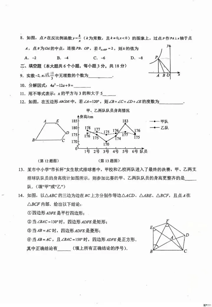 20260616长春108中学九年级模拟考试题-第2张图片-四季读书网