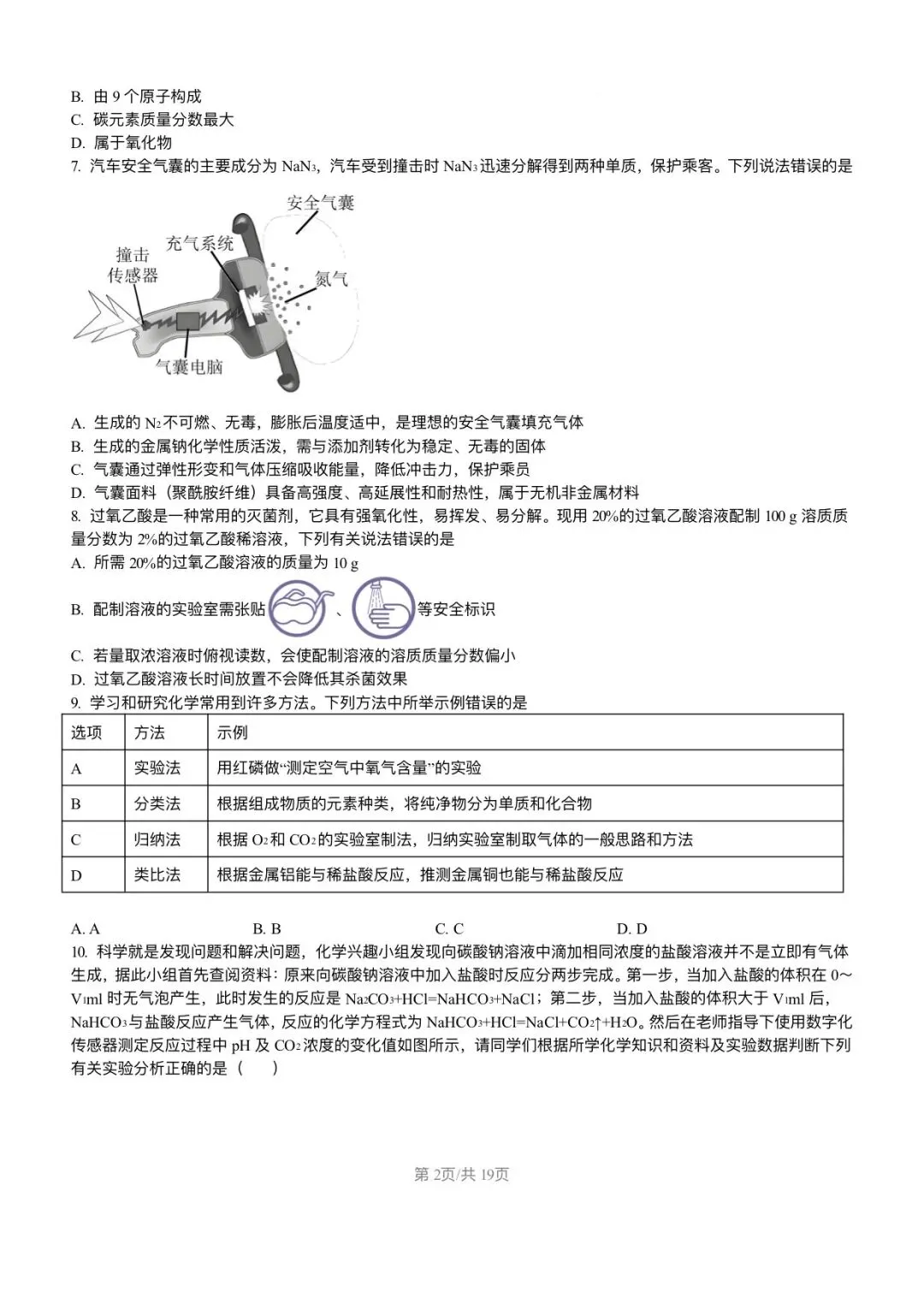 【试卷分享】2026年福建省福州第一中学中考化学模拟试卷+答案-第3张图片-四季读书网