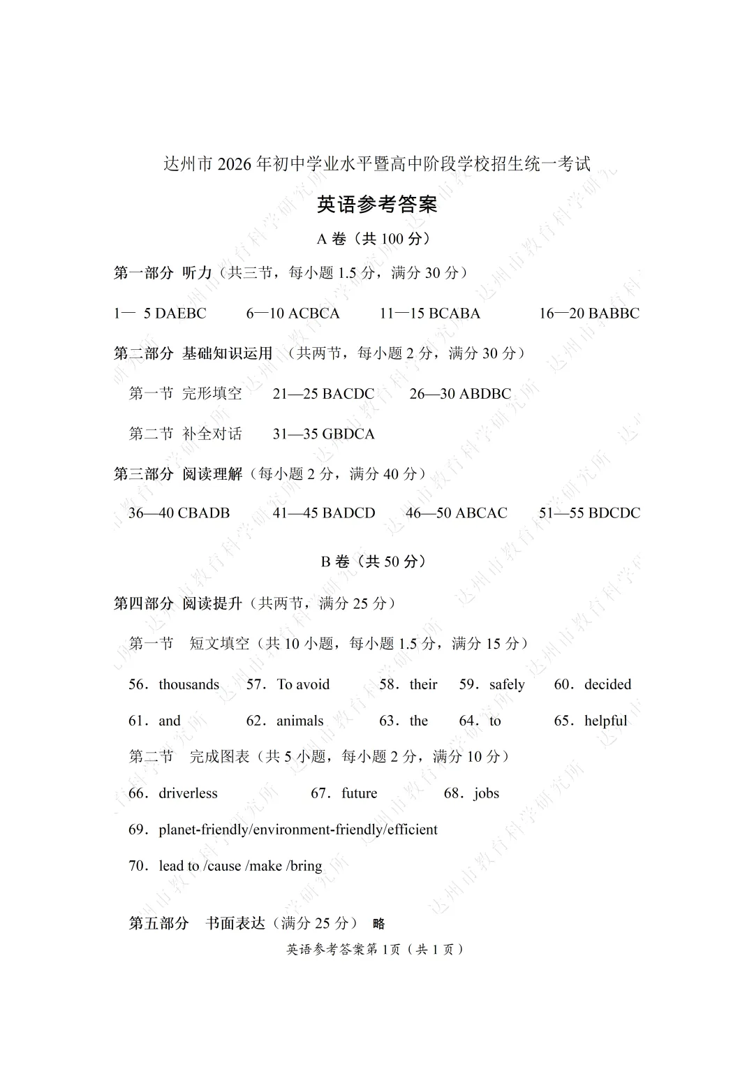 建议收藏 | 2026年达州中考试题及参考答案-第43张图片-四季读书网 建议收藏 | 2026年达州中考试题及参考答案-第43张图片-四季读书网