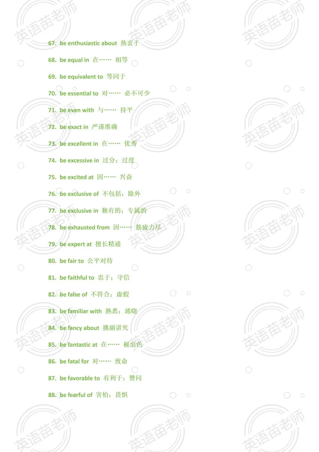 中考英语:完形+阅读适用高频短语 - be + 形容词 + 介词【提分必备】-第4张图片-四季读书网 中考英语:完形+阅读适用高频短语 - be + 形容词 + 介词【提分必备】-第4张图片-四季读书网
