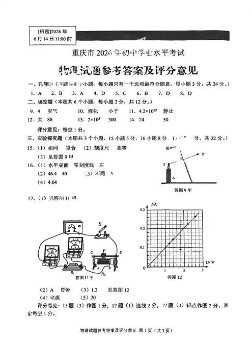 【中考真题】2026年重庆市中考真题及答案(7科)-第42张图片-四季读书网 【中考真题】2026年重庆市中考真题及答案(7科)-第42张图片-四季读书网