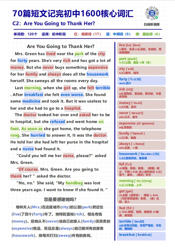 (中考英语)70篇短文记完初中1600英语词汇-第3张图片-四季读书网 (中考英语)70篇短文记完初中1600英语词汇-第3张图片-四季读书网