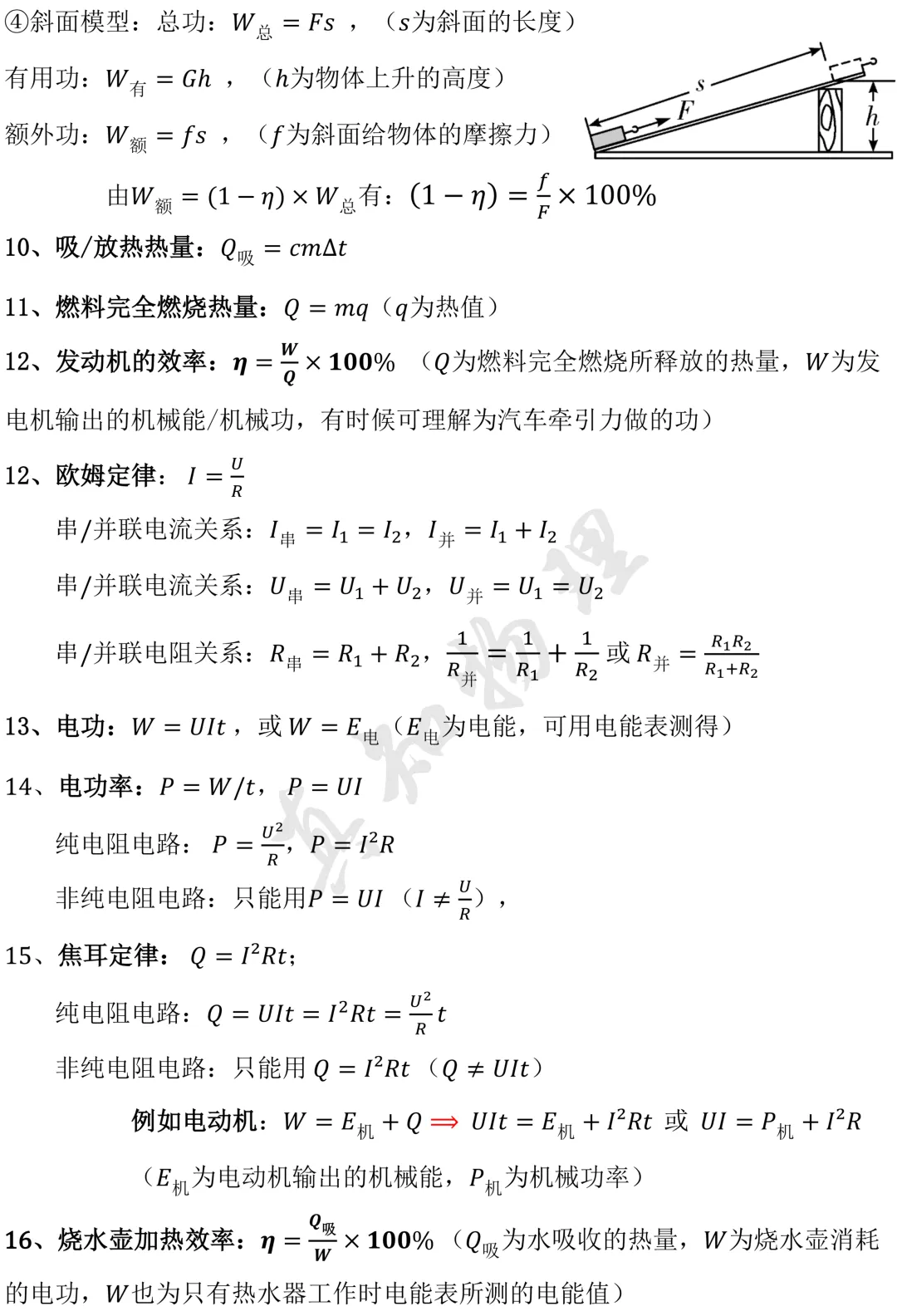 初中物理重点知识汇总(26年中考)-第30张图片-四季读书网