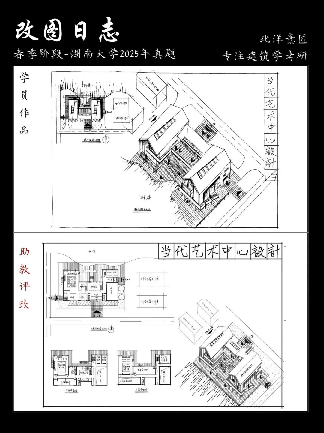 【快题改图日志】建筑学考研春季快题营·当代艺术中心设计(湖南大学2025年)-第10张图片-四季读书网