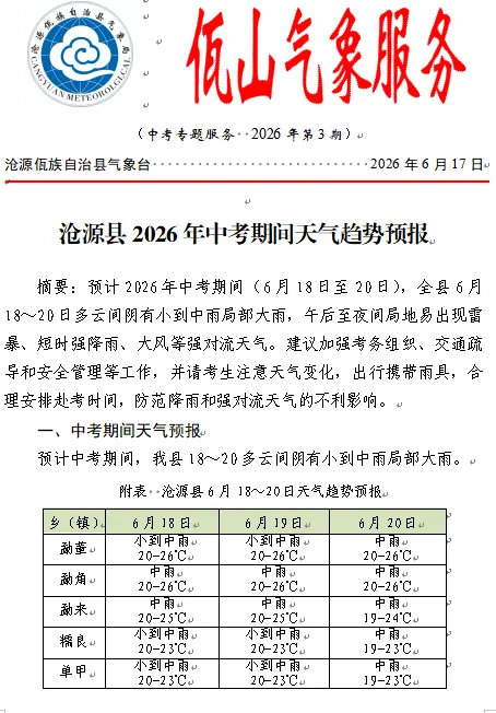 2026年中考期间天气趋势预报-第1张图片-四季读书网
