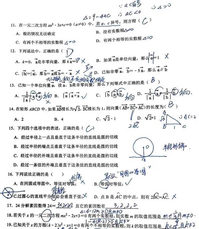 初三中考概念类自测卷-第11张图片-四季读书网