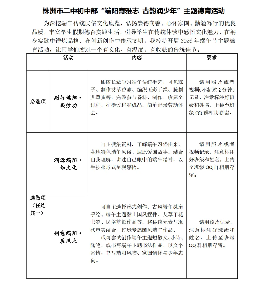 株洲市二中初中部2026年中考及端午节假期安全告家长书-第62张图片-四季读书网