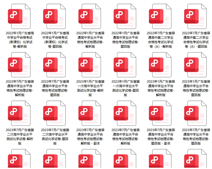 往年学考真题!广东省近3年历地化生4科真题+答案免费下载!-第4张图片-四季读书网