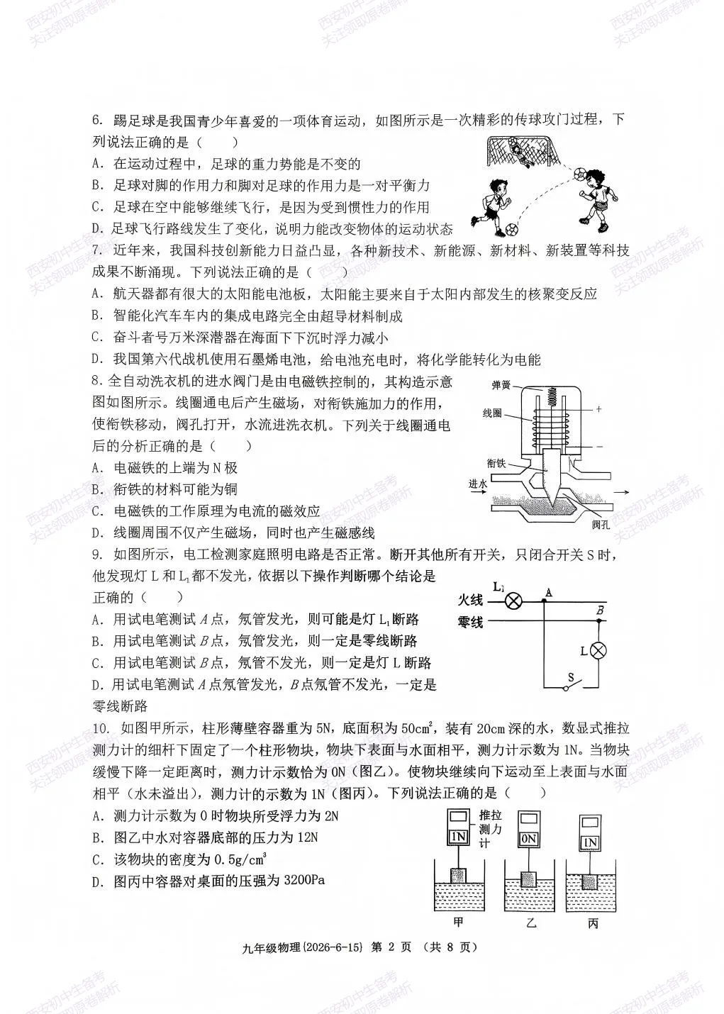 中考前最后一卷!西安2026中考模拟:【西工大附中】九年级九模【物理】免费下载-第8张图片-四季读书网 中考前最后一卷!西安2026中考模拟:【西工大附中】九年级九模【物理】免费下载-第8张图片-四季读书网