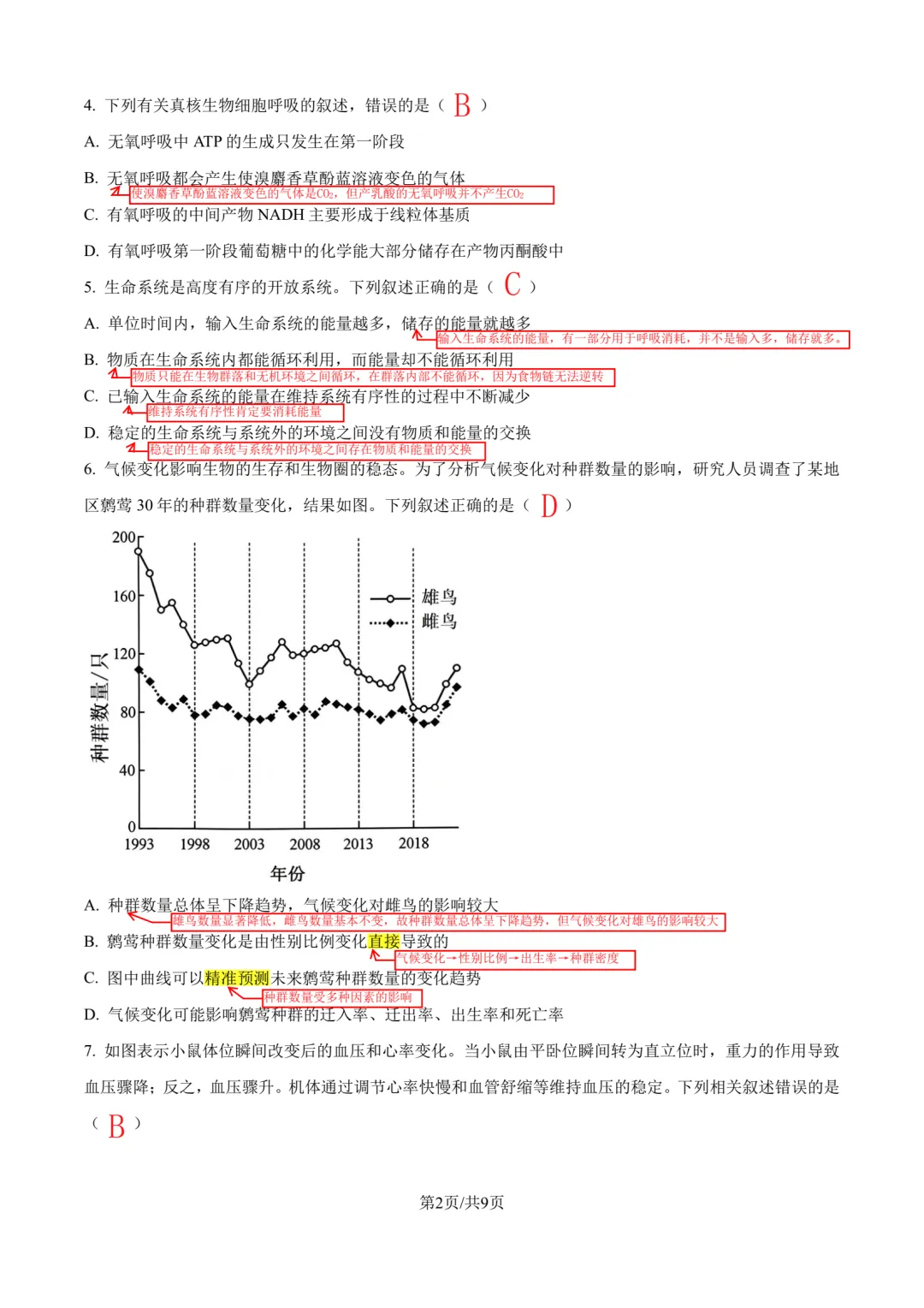 【高考真题】2026年安徽卷生物参考答案-第2张图片-四季读书网