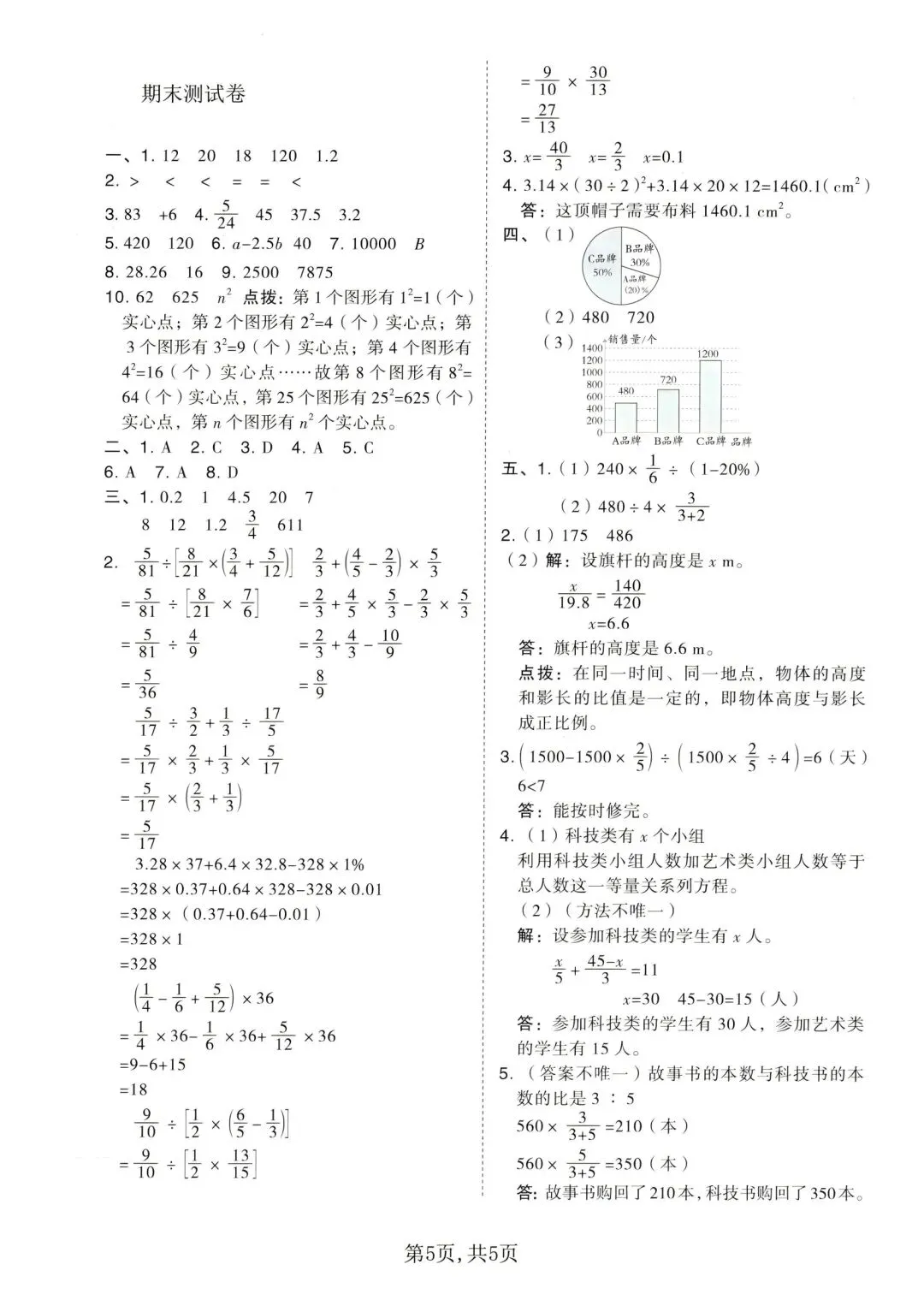 六年级下册人教版数学:【期末冲刺真题卷共3套】 含解析-第8张图片-四季读书网 六年级下册人教版数学:【期末冲刺真题卷共3套】 含解析-第8张图片-四季读书网