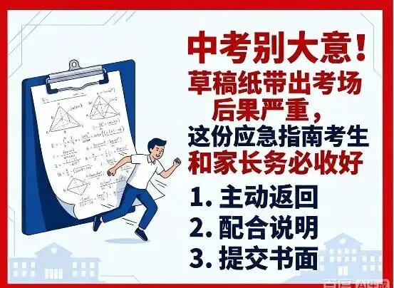 中考别大意!草稿纸带出考场后果严重,这份应急指南考生和家长务必收好-第1张图片-四季读书网 中考别大意!草稿纸带出考场后果严重,这份应急指南考生和家长务必收好-第1张图片-四季读书网