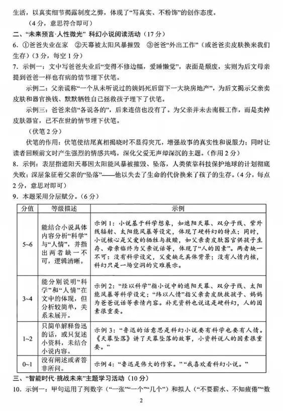 2026中考语文模拟试卷及参考答案-第10张图片-四季读书网