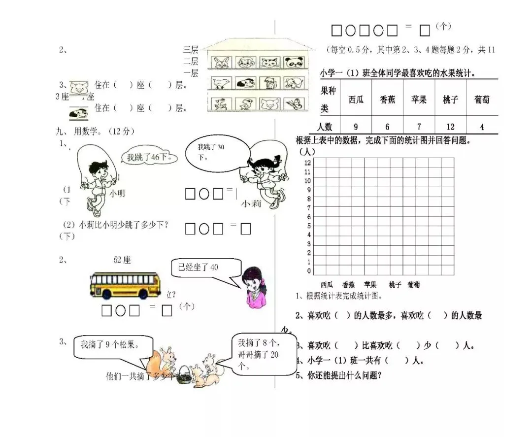 2026最新一年级数学下册期末试卷(1--6套),期末复习必备资料!-第7张图片-四季读书网 2026最新一年级数学下册期末试卷(1--6套),期末复习必备资料!-第7张图片-四季读书网