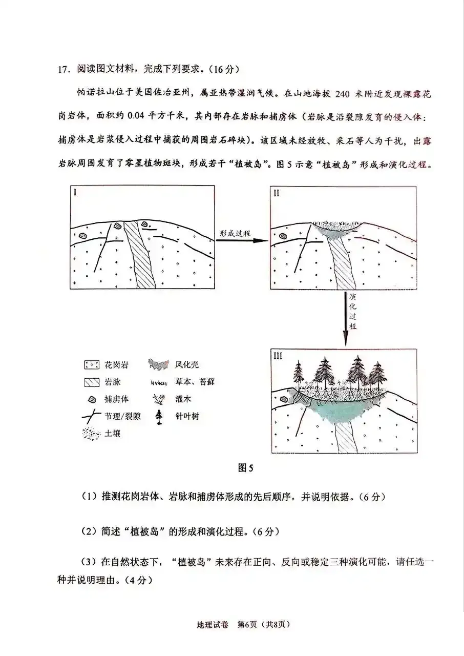 2026年高考地理真题西北卷(陕晋青宁)-第4张图片-四季读书网