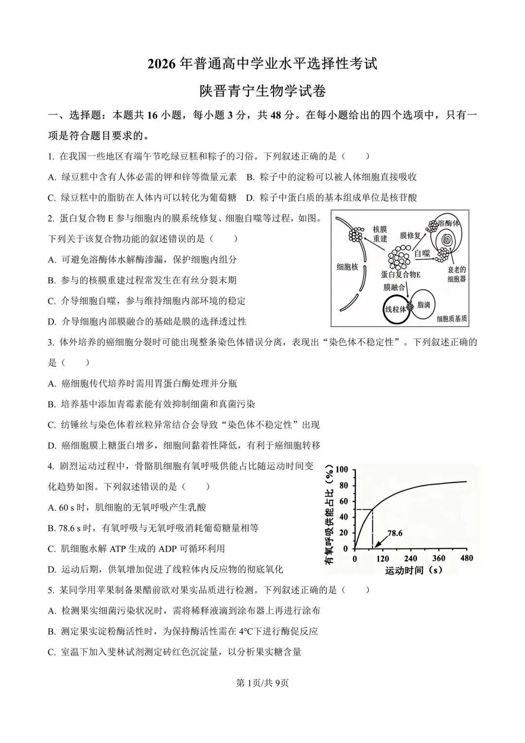 陕晋青宁2026年高考真题-第1张图片-四季读书网