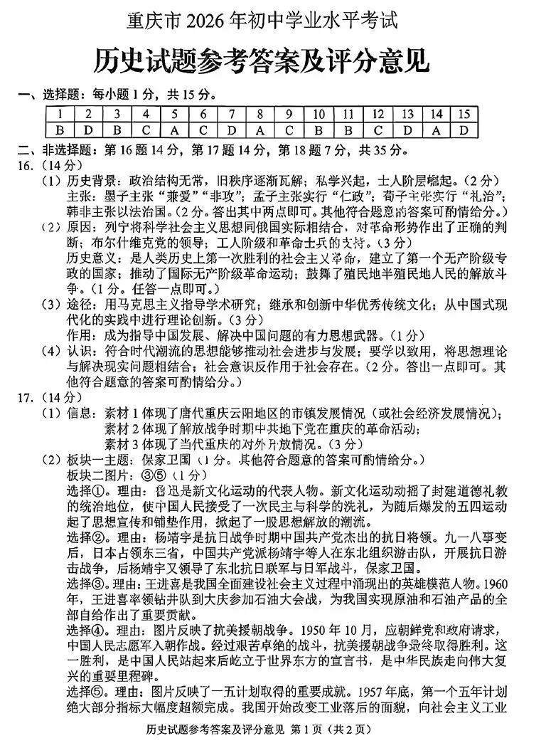 2026年重庆中考真题试题+答案解析(语文/数学/英语/物理/化学/道德与法治/历史/地理/生物)| PDF高清下载版-第62张图片-四季读书网