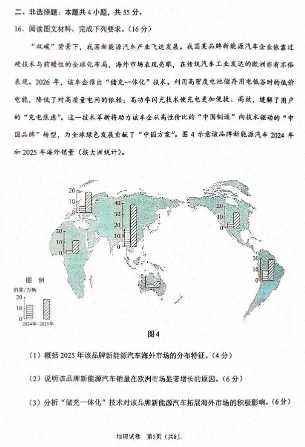 【地理热点|26年真题】2026年高考地理试题(陕晋宁青卷)及参考答案-第6张图片-四季读书网 【地理热点|26年真题】2026年高考地理试题(陕晋宁青卷)及参考答案-第6张图片-四季读书网
