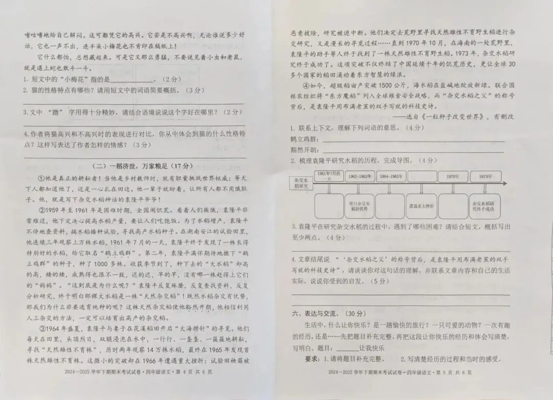 成都各区小学三—六年级下期期末测评真题试卷汇总-第63张图片-四季读书网 成都各区小学三—六年级下期期末测评真题试卷汇总-第63张图片-四季读书网
