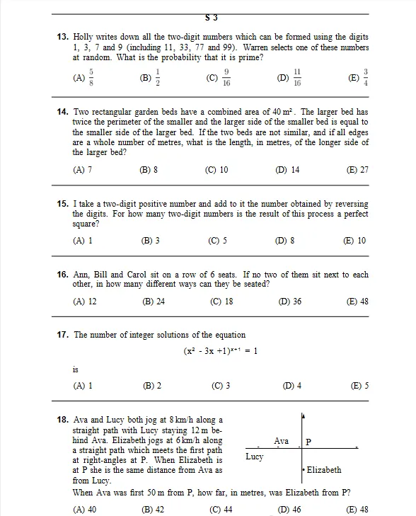 10月开考!澳洲AMC历年真题赶紧刷:涵盖A-E级别,适合3-12年级-第6张图片-四季读书网 10月开考!澳洲AMC历年真题赶紧刷:涵盖A-E级别,适合3-12年级-第6张图片-四季读书网