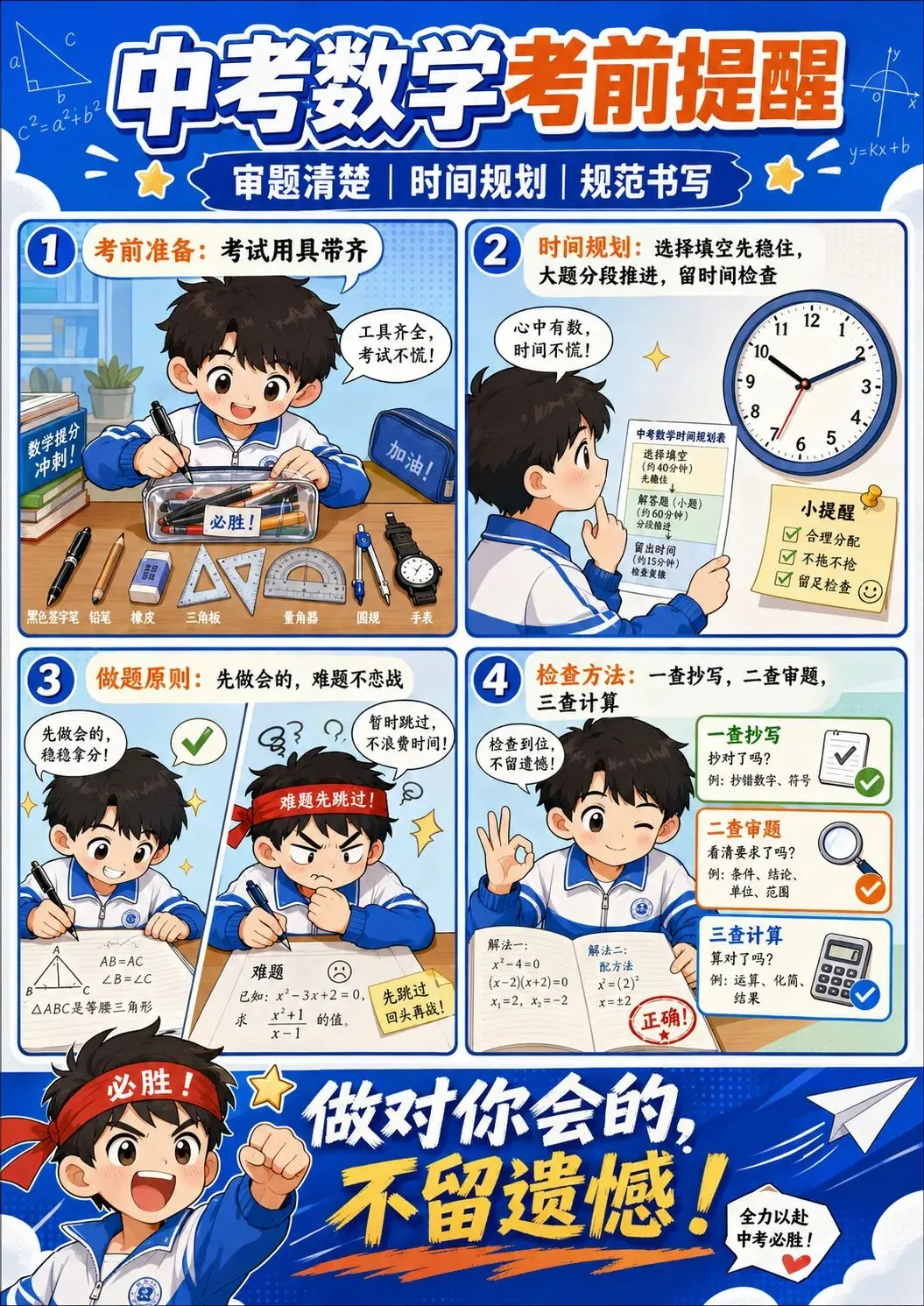 中考在即,这份“考前锦囊”请查收!陆行北校全体教职工及师生为你暖心护航-第68张图片-四季读书网
