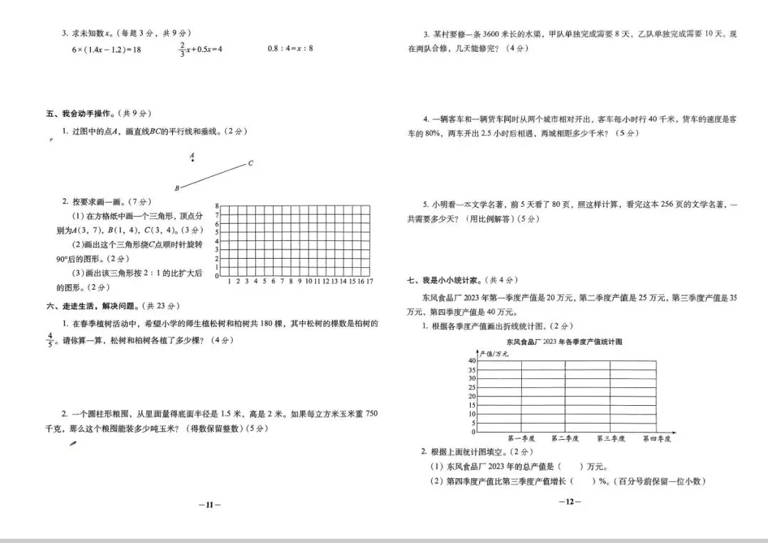 期末真题68套,1-6年级(下)数学 期末冲刺易错题.-第35张图片-四季读书网
