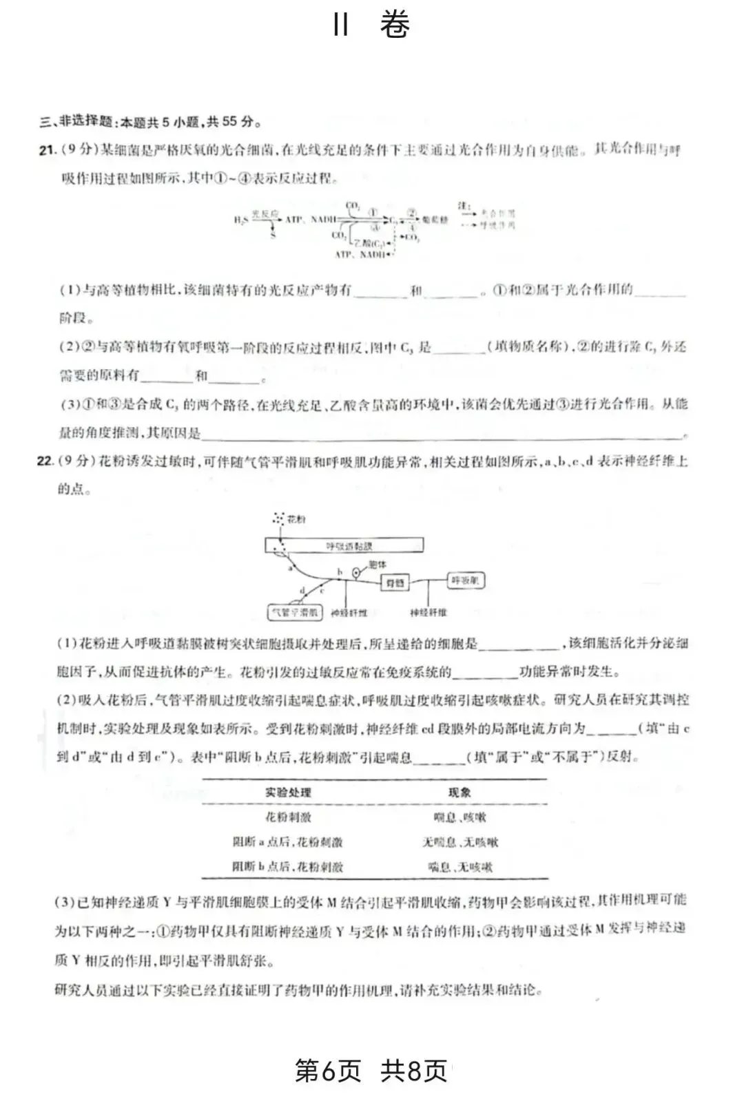 【真题】2026年山东省普通高中学业水平选择性考试生物学试题-第7张图片-四季读书网