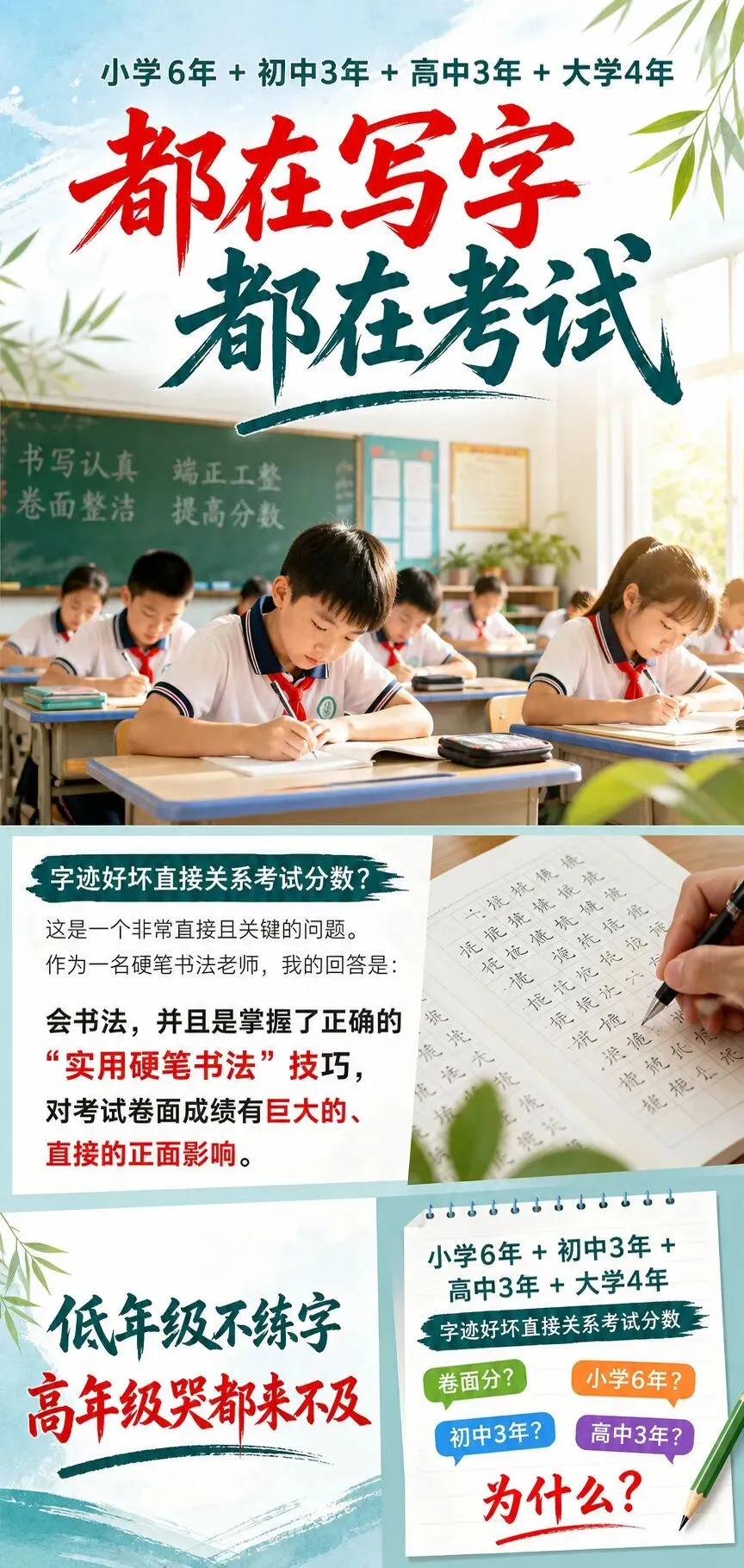 小学低年级偷的练字懒,初高中试卷上一分分还给你!-第1张图片-四季读书网 小学低年级偷的练字懒,初高中试卷上一分分还给你!-第1张图片-四季读书网