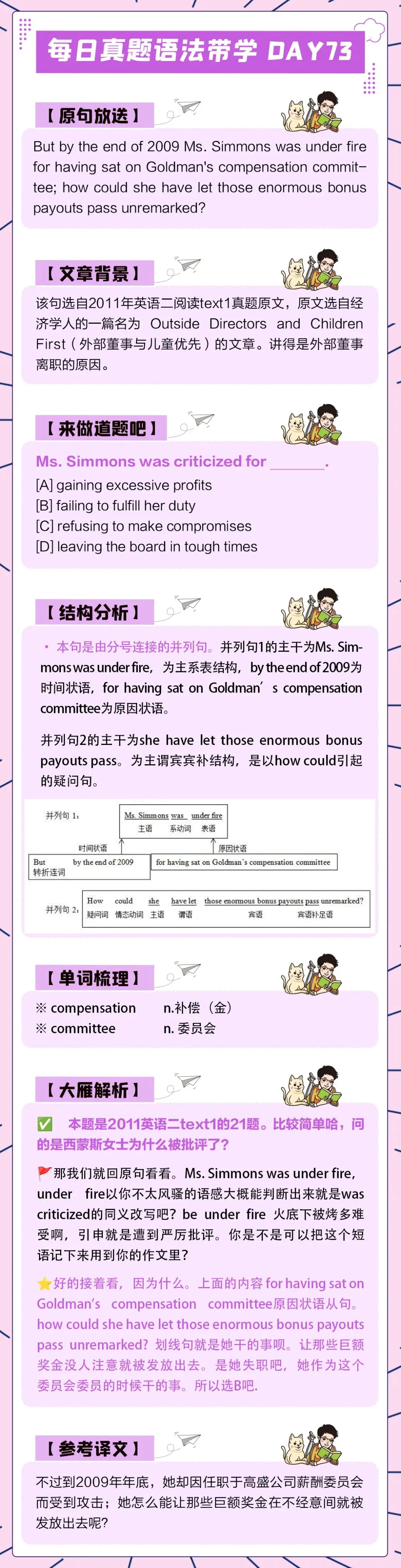 晓艳考研真题语法带学DAY73!心无旁骛,万事可破.-第4张图片-四季读书网