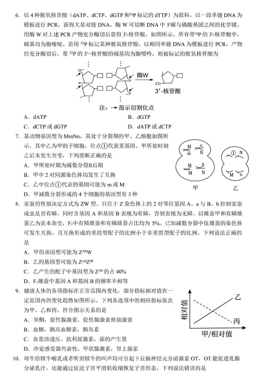 高考生物丨2026年山东省高考生物学试卷-第1张图片-四季读书网