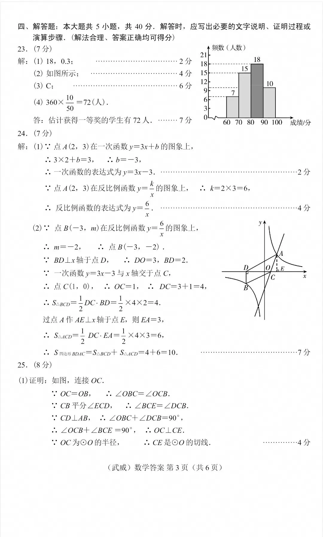 甘肃省天水市2026年中考数学真题及答案评分标准-第5张图片-四季读书网