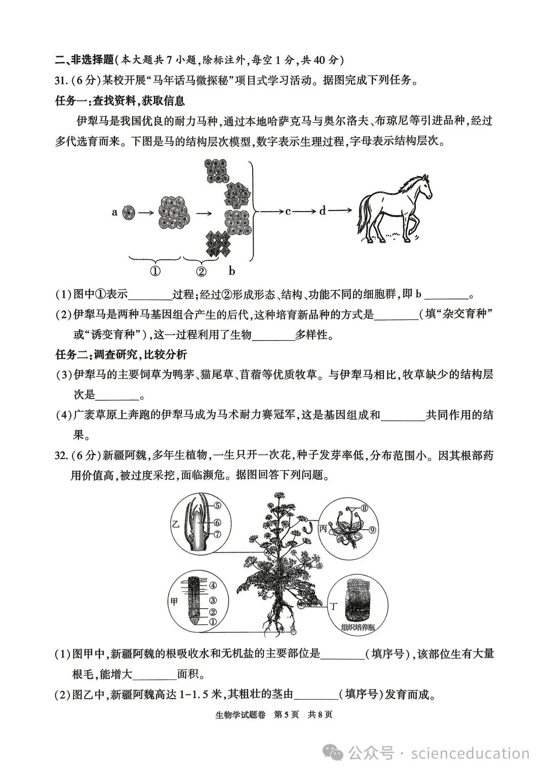 中考真题原卷:新疆2026年中考地理、生物学试题(无答案)-第15张图片-四季读书网