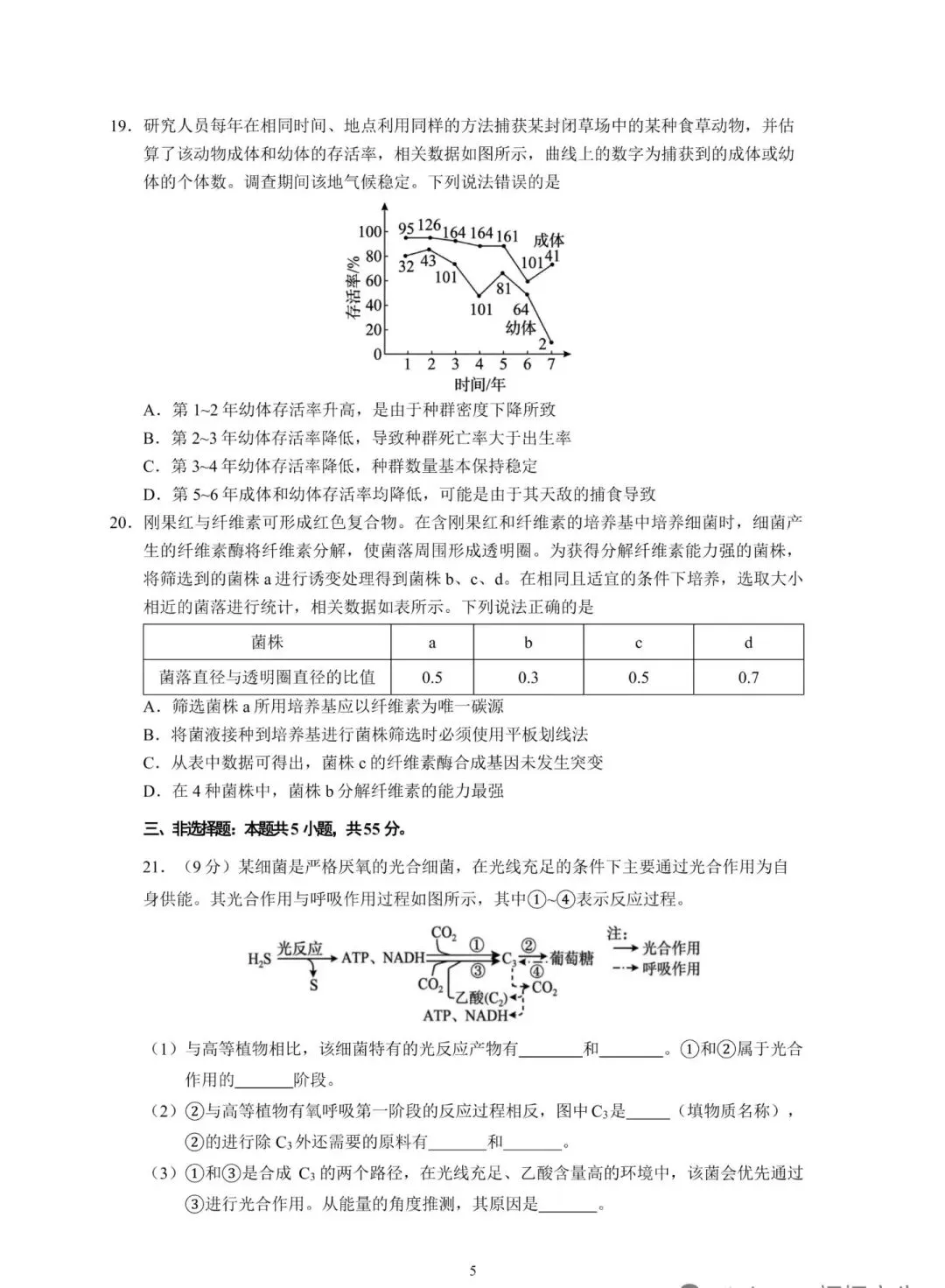 2026年高考生物学试卷(山东卷)-第5张图片-四季读书网
