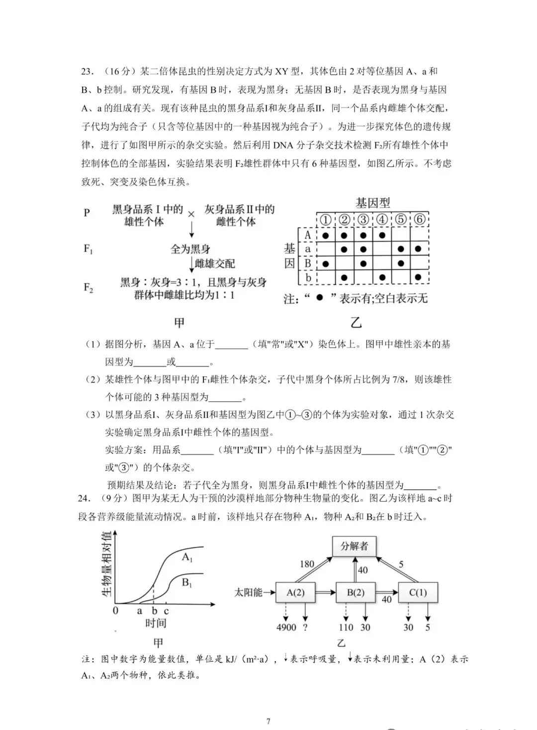 2026年高考生物学试卷(山东卷)-第7张图片-四季读书网