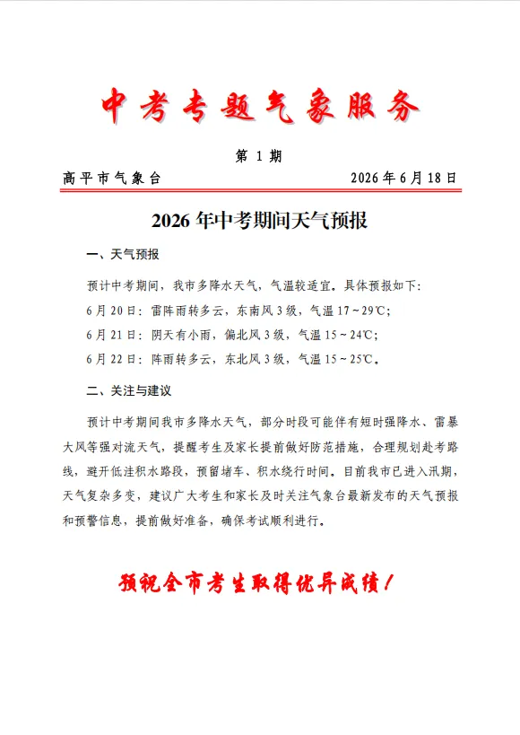 中考专题气象服务,请查收!-第1张图片-四季读书网